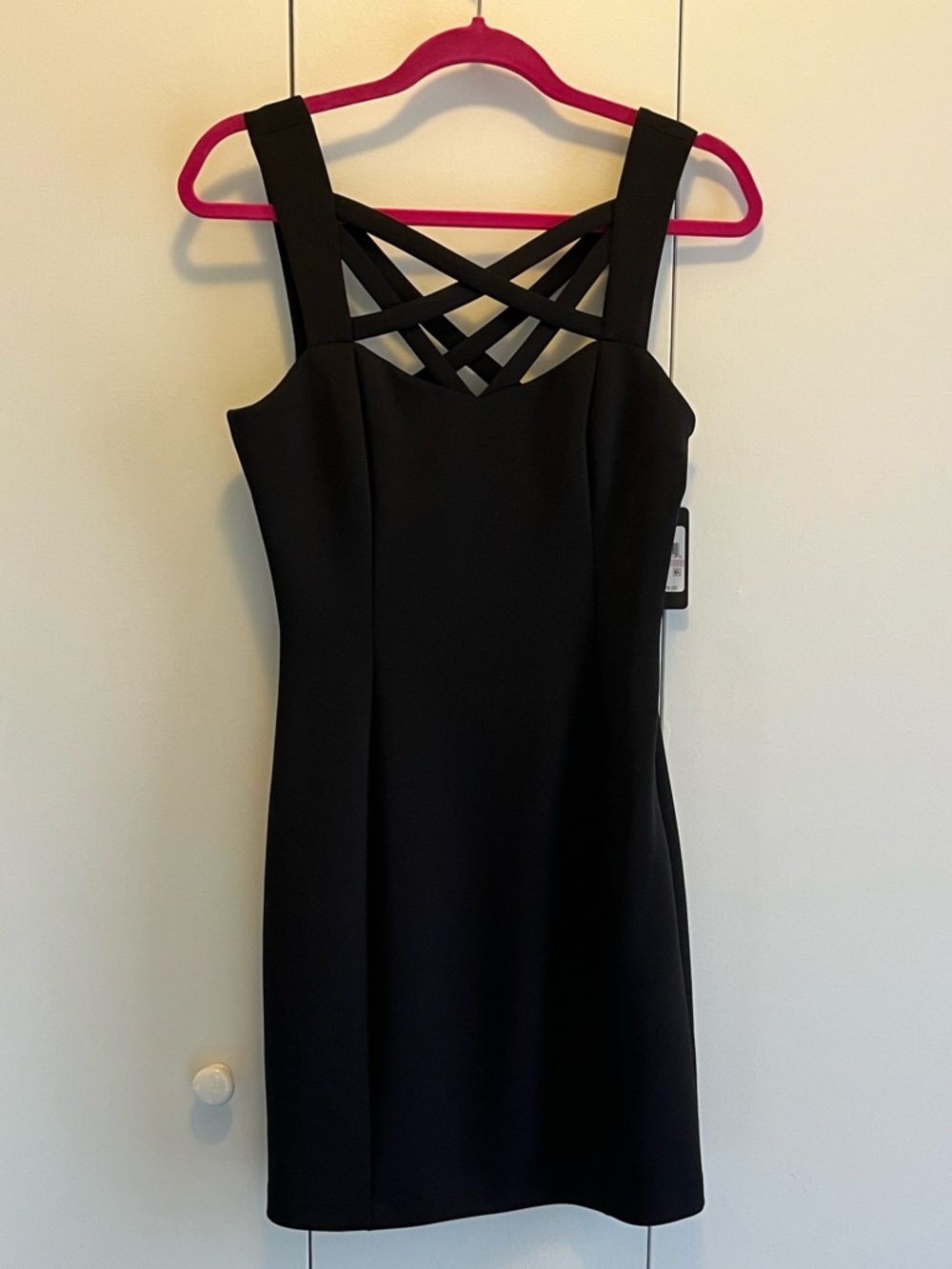 GUESS Black Strappy Crisscross Mini Dress